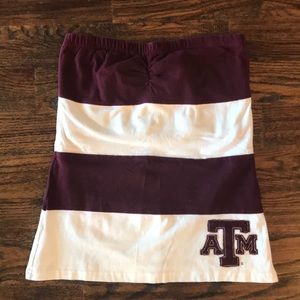 Texas A &M strapless (tube top). Size Lg
